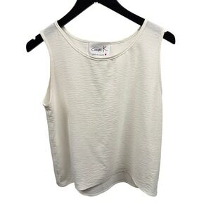 Compli K Women's White Classic Fit Round Neck Camisole Tank Sz Small